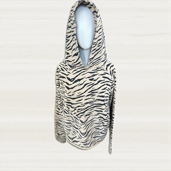 Nili Lotan NWOT Size Small Brushed Zebra Print Hoodie - Picture 4 of 15